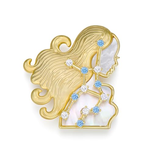 Broche Signe du Zodiaque en CZ éclatants et constellations astro pour femme