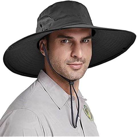Wide Brim Fishing Sun Hat for Men Women, UPF 50+ Waterproof Bucket Boonie Hat Hiking Camping Safari Garden Beach Cover