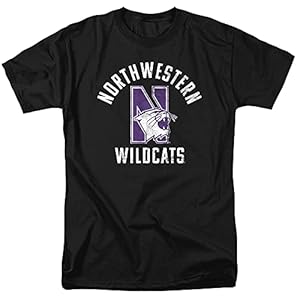 Northwestern University Official Wildcats Logo Unisex Adult T-Shirt, Wildcats Logo, Medium