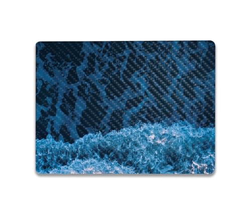 Image of MightySkins Carbon Fiber Skin Compatible with Microsoft Surface Laptop Go 3 (2023) Full Wrap Kit - Ocean Waves | Protective, Durable Textured Carbon Fiber Finish | Made in The USA
