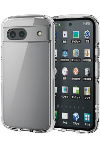 エレコム Google Pixel 8a ケース カバー 透明 耐衝撃 衝撃吸収 ハイブリッド TPU ストラップホール付き ショルダー ストラップシート付 軽量 薄型 傷がつきにくい キズ 硬度 5H カメラ保護 ワイヤレス充電 対応 エアークッション