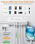 Australia Plug Adapter, 4 AC Outlets 5 USB Ports (3 USB-C), Type I Plug Adapter for Canada to Australia, New Zealand, China, Argentina, Cruise Travel Essentials, 5Ft