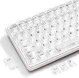 XVX ホワイトクリア キーキャップ 透明キーキャップ 60%/75%/100% セラミック調 シャインスルー チェリープロファイル 119 キー メカニカルキーボード用 MX スイッチ対応