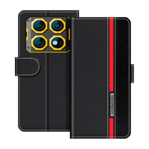 UOGNADGD ���U�[�P�[�X Oukitel WP60 �Ƃ̌݊������� �}�O�l�b�g���t���b�v�J�o�[ �X�^���h���J�[�h�z���_�[�t�� �Ռ��ی�Ή� (�u���b�N)