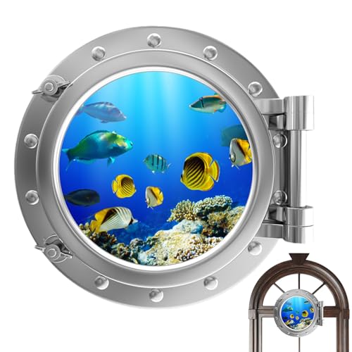 PINNKL Decalques de parede para vigias | Decalques para janelas de vigia de parede,Artes de parede l