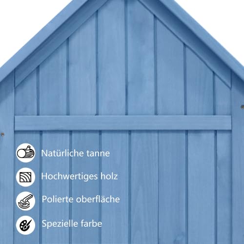 Capanno per attrezzi in metallo 242x126x182 cm – Armadio da giardino resistente alle intemperie con porta chiudibile a chiave e ventilazione – Come garage per biciclette, contenitore per bidoni della