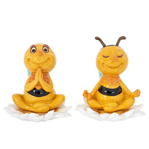 Corner Merchant Bumble Bee Decor Spring Bee Meditating Yoga Honey Bee Decorations Figurine Gift Set (Yoga Bees) #TOP4