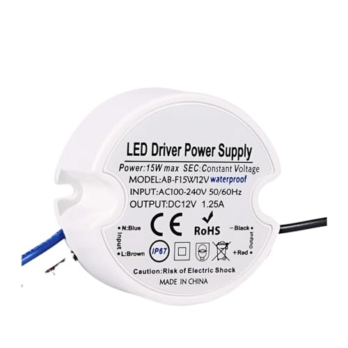 Transformateur étanche 12V 15W alimentation AC 110V 220V vers DC mini pilote LED IP67