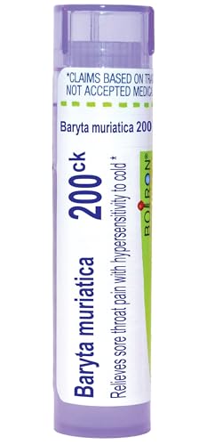 Boiron Baryta Muriatica 200Ck for Sore Throat Pain with Hypersensitivity to Cold - 80 Pellets - image 1