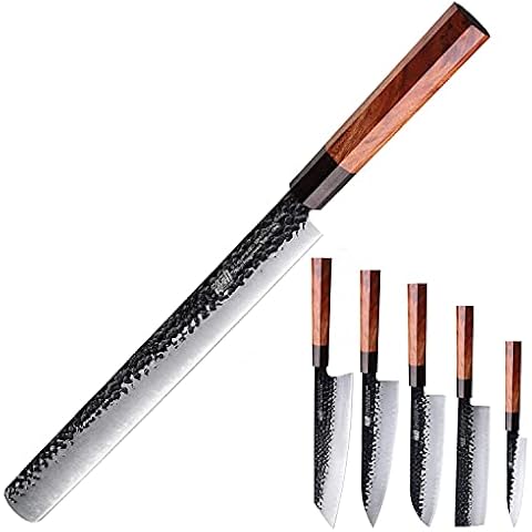 FINDKING 6pcs kitchen knife set Dynasty series-3 layer 9CR18MOV clad steel w/octagon handle knife set Cover