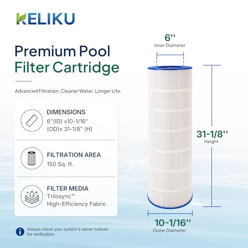 Keliku TriloSync Series CC150/RP150 Pool Filter Cartridge, 150 Sq Ft by Keliku - Used condition - Image 3