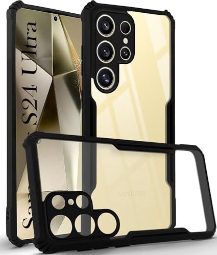 Image of Jkobi Back Case Cover for Samsung Galaxy S24 Ultra (Shockproof with Polycarbonate Clear Panel | Professional Black)