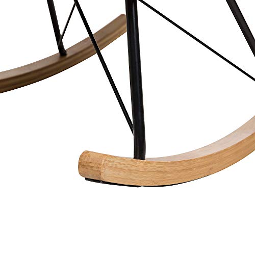 Beliani Glam Traditional Rocking Chair Velvet Fabric Wooden Rockers Dark Grey Ellan - Image 9