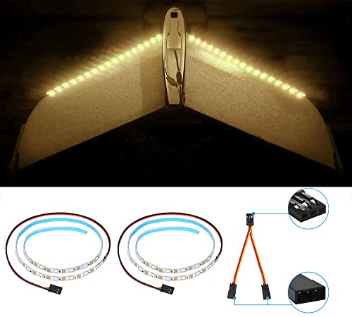Arbusb Rc Light Waterproof Rc Led Lights For Ar Wing Drone Model Car Truck Rc Fixed Wing Airplane Flying Wing Plane Boat Warm White #TOP2