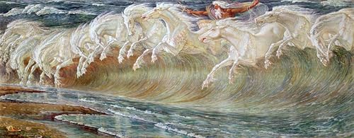 Les chevaux de Neptune de Walter Crane affiche toile 60x90cm