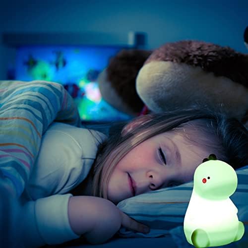 Dinosaur Night Light for Kids, 7 Colors Changing Touch Sensor Room Decor Light for Boys Girls, Rechargeable Nursery Dinosaur Lamp Baby Mood Light Dinosaur Lamp for Boys & Girls. (Green) 2 41N8RNtmocL. AC