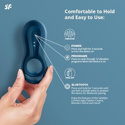Satisfyer Epic Duo Connect App cockring | Anillo Bluetooth para la estimulación del pene y los testículos | Resistente al agua (IPX7) | En Silicona | Juguete sexual para hombres