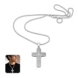 UZYXC 1 Collar Cruz para hombre – Cadena con cruz de acero inoxidable plateado, colgante de cruz en 3D, cadena cristiana para niños, jóvenes y hombres, resistente a la oxidación
