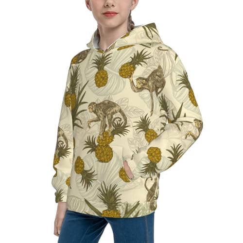 Monkeys and Pinealpples Kid Hoodies Boys Sweatshirts Girls Pullover with Pocket2