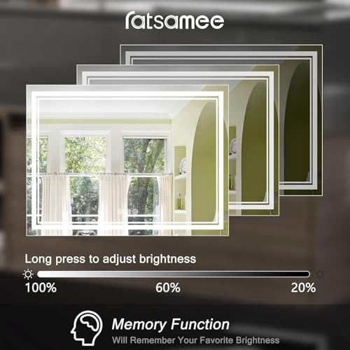 Image of 30x30 Inch Led Mirror for Bathroom with Front Light and Backlit, Bathroom Mirror with Led Lights, Vanity Mirror with Lights for Wall, Anti-Fog, Dimmable, Memory Function, Tempered Glass