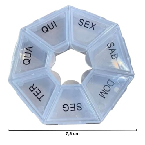 Caixa Organizadora Porta Comprimidos Diário Separador Caixinha Semanal Medicamento Remedio Suplement