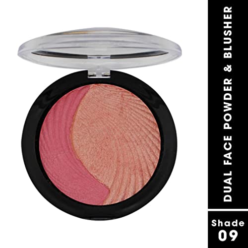 Image of FASHION COLOUR Dual Face Powder & Blusher | Easy Blend | Highly Pigmented | Natural Glow | Face Makeup Blush For Cheekbones & Highlighting | Face Blusher For All Skin Tones | Shade 09