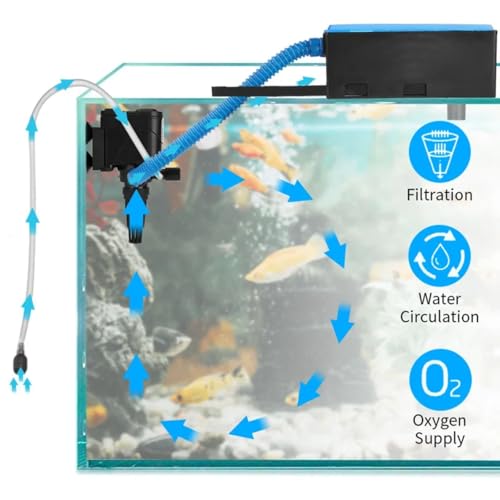 Image of VAYINATO WP-880F | 15W | 650L /Hr 3 in 1 Multi Functions Aquarium Top Filter with Free 1 Feet Sponge (Suits 25 CM - 38 CM Aquarium Fish Tank) By Petzlifeworld