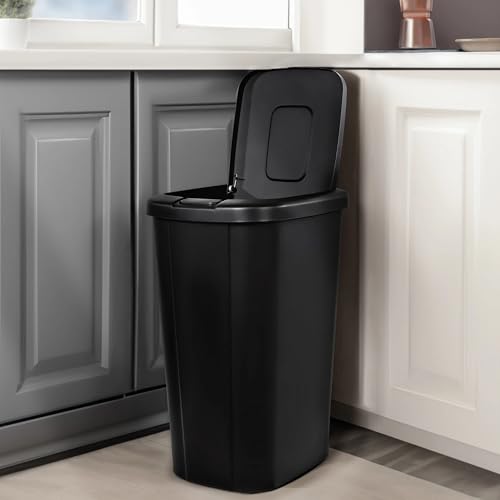 Caneca de basura rectangular de 13.3 galones con tapa táctil miniatura 5