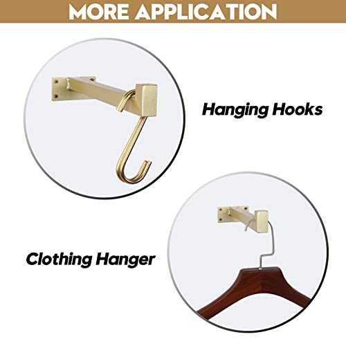 Addgrace Shelf Bracket 4Pcs Industrial Gold Bracket Heavy Duty Floating Shelf Bracket For Shelves Support Board (Gold) 10Inch #TOP4
