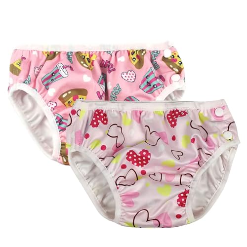 Leideur Baby-Kinder-Badewindeln Windel abdecken Badehose Mittelhohe Schwimmtrainingshosen (18-24 Monate, Rosa+ Hellrosa)