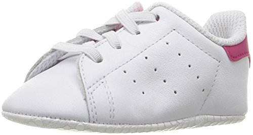 adidas Originals Baby Stan Smith Running Shoe, White/White/Bold Pink, 2 US Unisex Infant