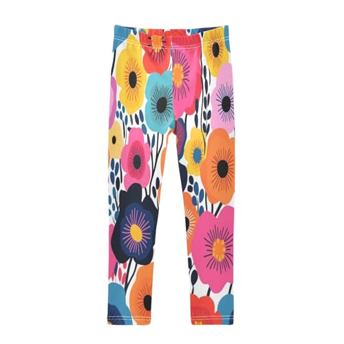 Bolaz Toddler Girls Leggings Printed Yoga Pants Leggings Colorful Cute Flower for Kids