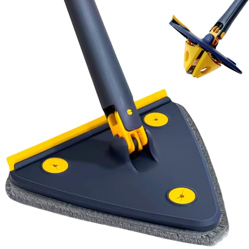 JUPPLIES Fregona Giratoria 360º Triangular Autoescurrible - Fregona Mopa para Limpiar Paredes y Azulejos - Fregona Muy Absorbente - Limpieza para Todo Tipo de Superficies (MOPA)