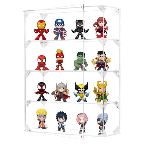 FHMIDIC Acryl Vitrine, 4-Schicht transparente Vitrine für Minifiguren,...
