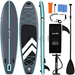 SereneLife Stand Up Paddling Board Aufblasbar, SUP 84cm bis 160kg für Erwachsene – Standup Paddle Board Set mit Paddel, Pumpe, Rucksack
