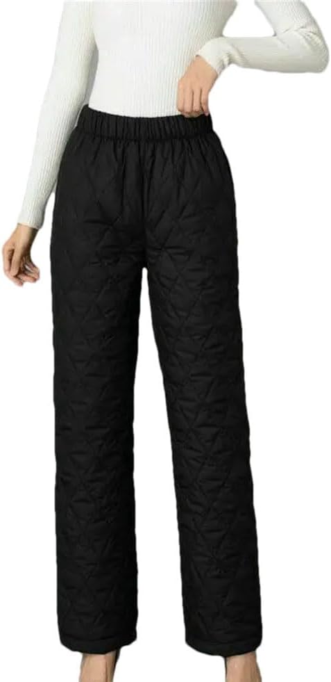 Women Thermal Cotton Pants Quilted Down Trousers Thick Warm Loose Fit Winter Casual Wear