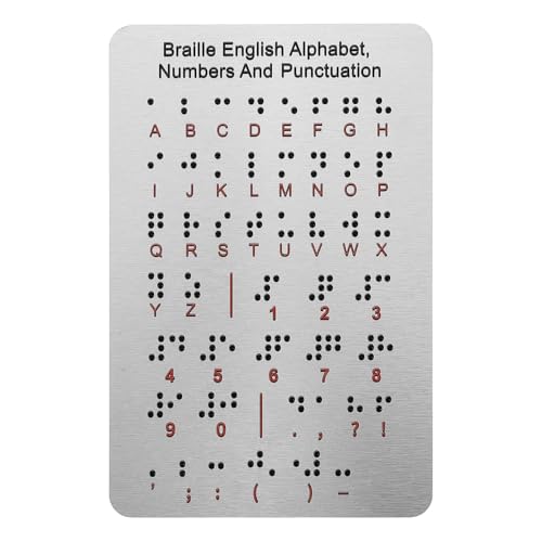 Laroal Tablero del Alfabeto Braille con Puntos en Relieve, números y puntuación. Aprendizaje de Braille para Principiantes.