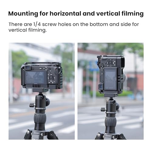 Image of Professional Camera Cage for Sony A6600 T6061 CNC Aluminum Vertical Plate Cold Shoe Mounts & Anti-Shock Design Perfect for Vlogging /Short Videos (YH-A6600 4620)