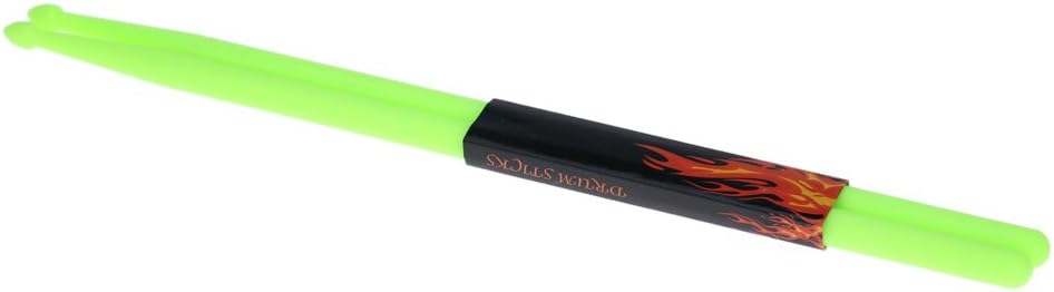 Pair of 5A Drumsticks Stick with Lightweight Nylon for Drum Set Green