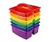 Classroom Caddy for School Supplies, Set of 6 Assorted Colors, Stackable Plastic Caddies with Handle for School