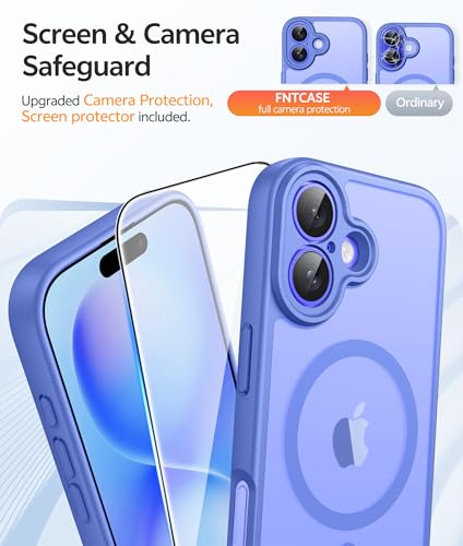 Image of FNTCASE for iPhone 16 Plus Case: [Compatible with Magsafe] Integrated Silicone Phone Cases with [Full Camera Protection] [Screen Protector] Military Grade Shockproof Protective Cover - Ultramarine
