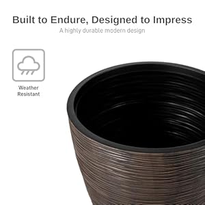 Newport Polyethylene Garden Planter, Bronze Color (2 Pack) Newport Polyethylene Garden Planter Bronze Color 2 Pack