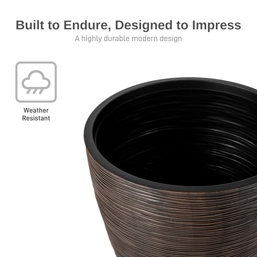 Newport-Polyethylene-Garden-Planter-Bronze-Color-2-Pack Newport Polyethylene Garden Planter Bronze Color 2 Pack