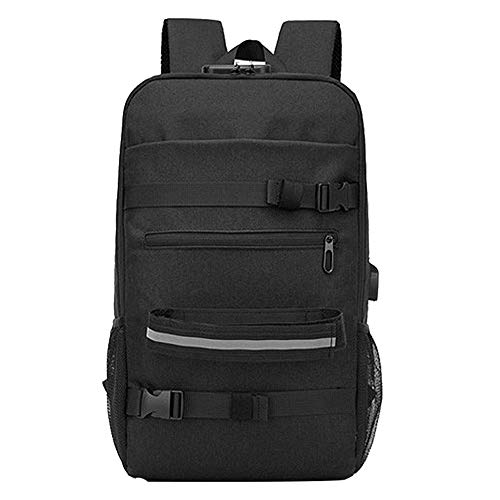 CXZC Mochila para portátil, Mochila de Viaje antirrobo de 15,6 Pulgadas con Puerto de Carga USB, Mochila para la Escuela, Mochila para la computadora del Colegio (Negra)