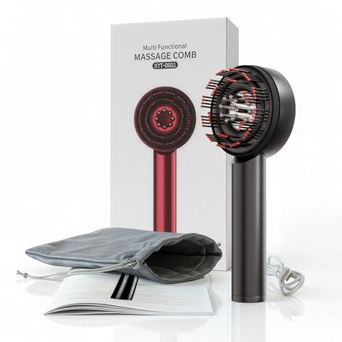 VooXy 3 in 1 Latest Model Electric Scalp Massager for Hair Growth, 3 LED Light Therapy Technology, Effective Scalp Stimulation and Relax, Hair Care, Electric Comb, Head Massager, Red Light Therapy