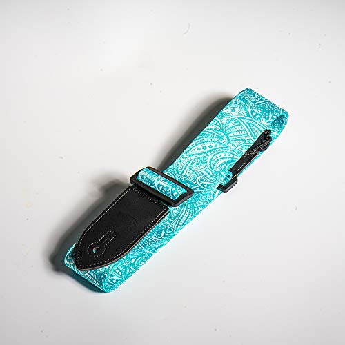 Image of Adjustable Guitar Strap Includes 2 Strap Locks & 2 Matching Picks & 1 Picks Holder & 1 leather Strap Button.