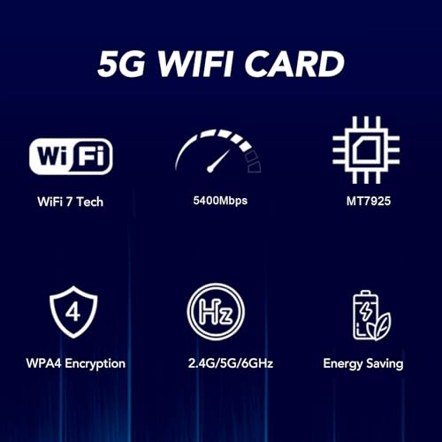Scheda di rete wireless MT7925 5400Mbps 2.4G 5G 6G Tri Band Bluetooth 5.4 Supporto MU MIMO PCIEx1
