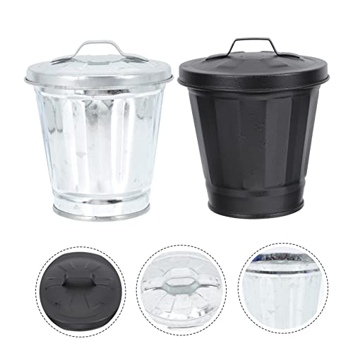 Pequeñas canecas de basura mini rectangulares con tapa, 2 unidades miniatura 5