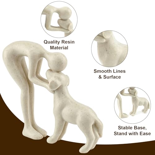 Estatua decorativa de perro de resina beige pequeño miniatura 4