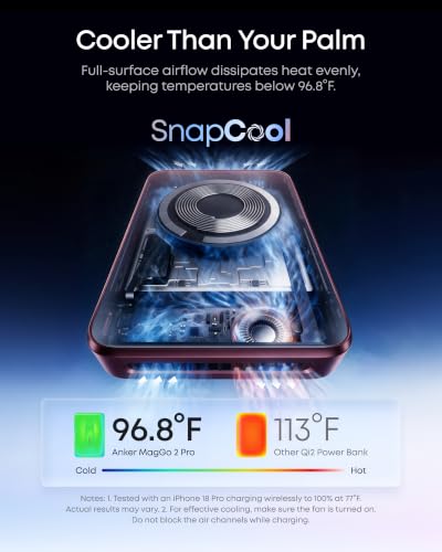 Anker MagGo 2 Pro Power Bank, Qi2.2 25W 10,000mAh Magne...